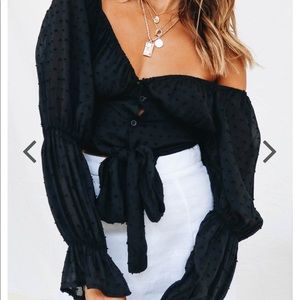 VG VERGE GIRL feminine appeal tie front top